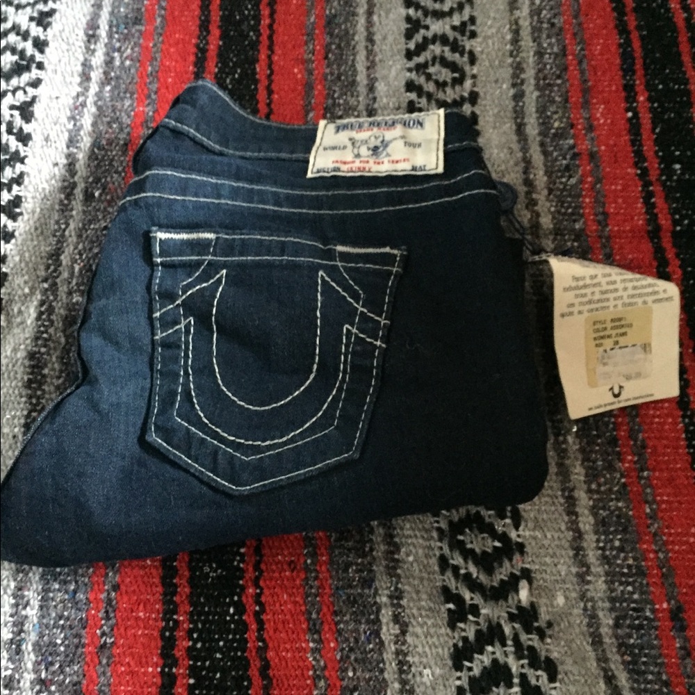 True religion skinny jeans low rise dark wash